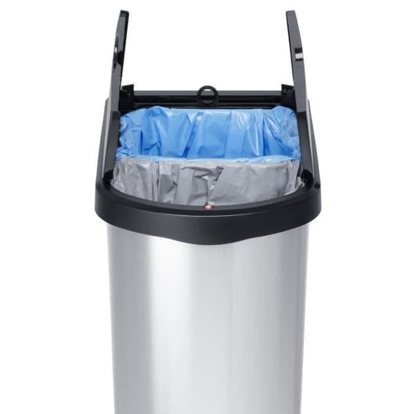 Rotho 11665, 50 L, rektangulär, polypropen (PP), metallisk, silver, pedal, 440 mm