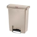 Miniatyrbild 3 av 3: Rubbermaid Slim Jim främre pedalbehållare beige 30L
