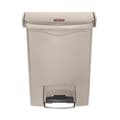 Miniatyrbild 1 av 3: Rubbermaid Slim Jim främre pedalbehållare beige 30L