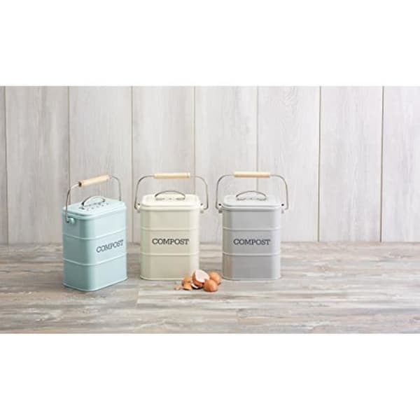 Living Nostalgia Vintage Blue Steel Compost Bin 3 L 5942