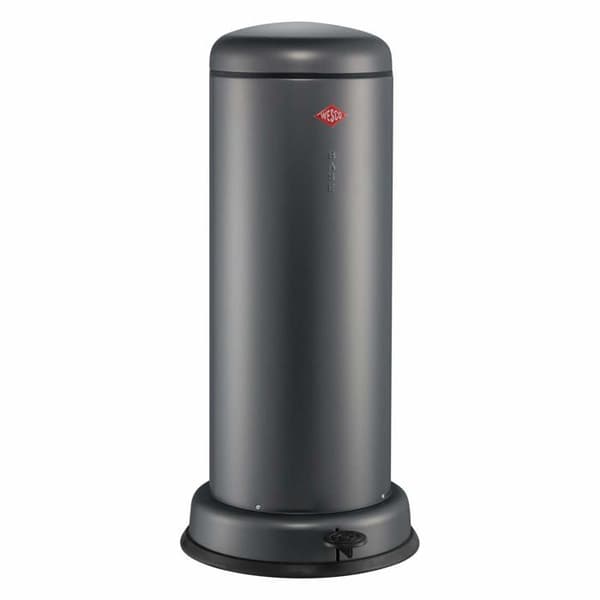 Papperskorgen - korg - påshållare Wesco - 134 731-77 - Big Baseboy Papperskorgen med stötdämpare Rostfritt stål Grafit 30 l
