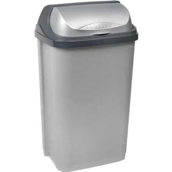 Keeper Roll Top Bin 50L silverfärg, plast, 390 x 295 x 675 mm