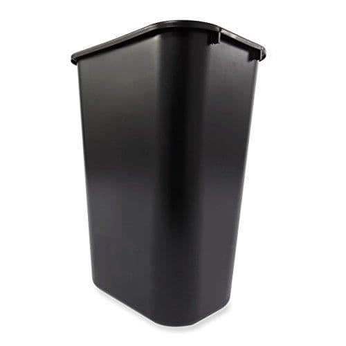 Rubbermaid kommersiella produkter FG295700BLA 39L rektangulär formgjuten mjuk plastavfallsbehållare, svart FG295700BLA