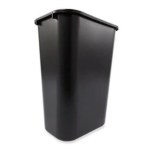 Rubbermaid kommersiella produkter FG295700BLA 39L rektangulär formgjuten mjuk plastavfallsbehållare, svart FG295700BLA