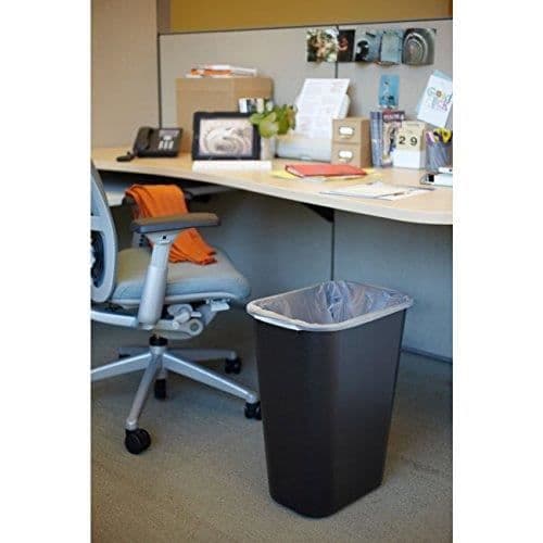 Rubbermaid kommersiella produkter FG295700BLA 39L rektangulär formgjuten mjuk plastavfallsbehållare, svart FG295700BLA