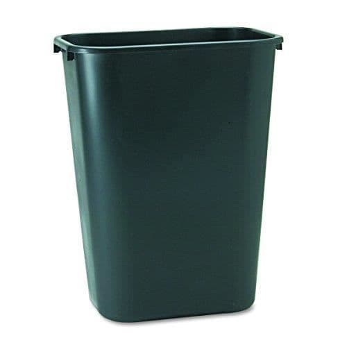 Rubbermaid kommersiella produkter FG295700BLA 39L rektangulär formgjuten mjuk plastavfallsbehållare, svart FG295700BLA