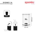 Miniatyrbild 5 av 6: Spirella Pedal Bin Metall SYDNEY 3L Vit