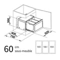 Miniatyrbild 2 av 3: BLANCO BOTTON Pro 60/3 Manuell inbyggd kökskärl - 3x13 liter