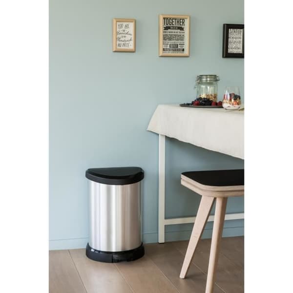CURVER Pedalbehållare 20 L - Metalllook - 30,3x26,8x44,8 cm