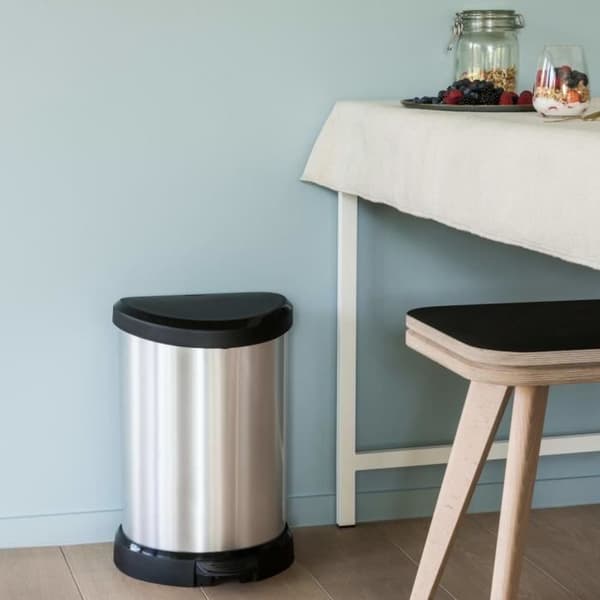 Curver Deco pedalbehållare och innerbehållare 20 L Silver 240568