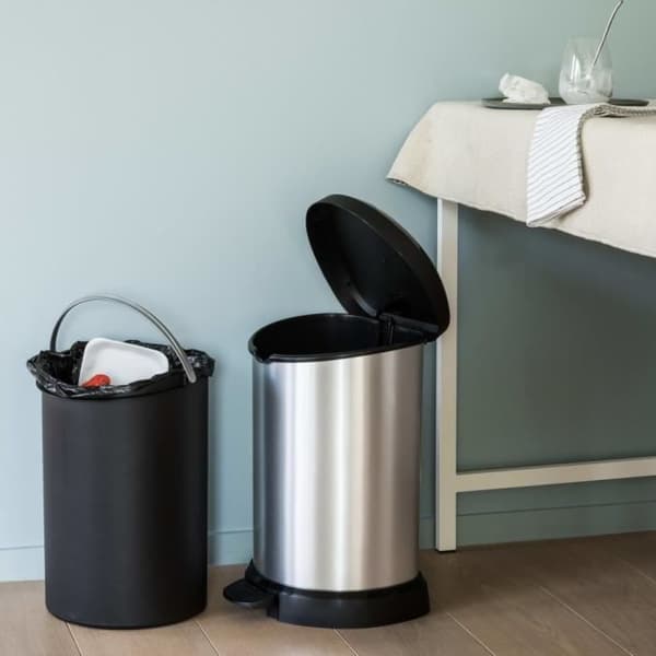 Curver Deco pedalbehållare och innerbehållare 20 L Silver 240568