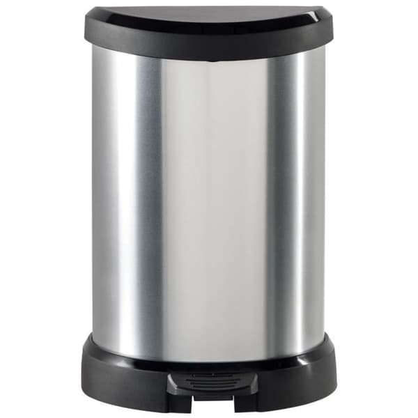 Curver Deco pedalbehållare och innerbehållare 20 L Silver 240568