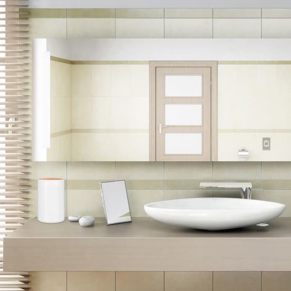 Relaxdays papperskorg badrum 5l, svängande lock i bambu, modern, plast, 5,5 L, H x D 26,5 x 18 cm, vit