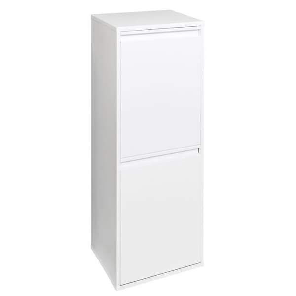 Arregui Basic CR201-B Stålåtervinningskärl, selektiv sorteringsbehållare, 2 hinkar, 2 x 17L (34L), vit