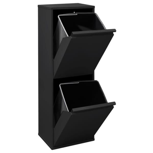ARREGUI Basic CR206-B Stålåtervinningskärl, sopkärl, 2 hinkar, 2 x 17 L (34 L), svart