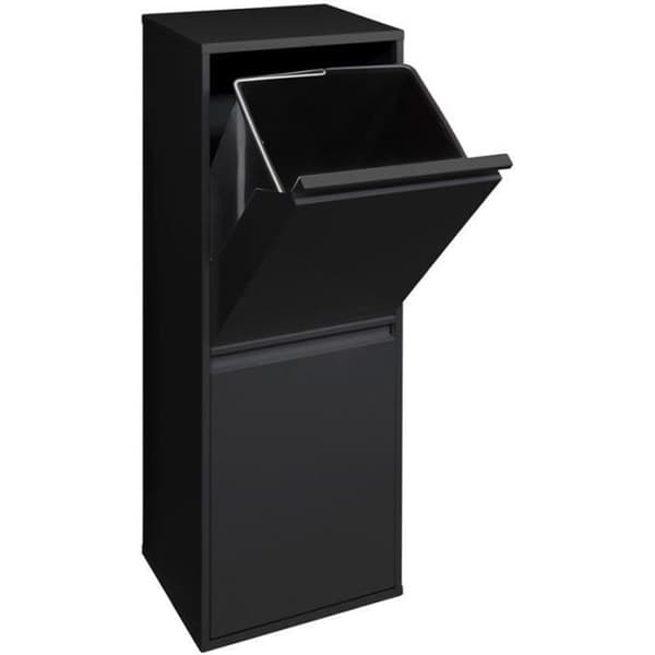 ARREGUI Basic CR206-B Stålåtervinningskärl, sopkärl, 2 hinkar, 2 x 17 L (34 L), svart