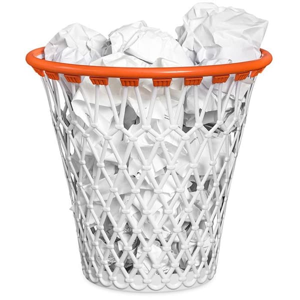 Balvi - Korg papperskorg. Rolig design för sin basketkorgsform. Vit färg. tillverkad av mycket slitstark plast...
