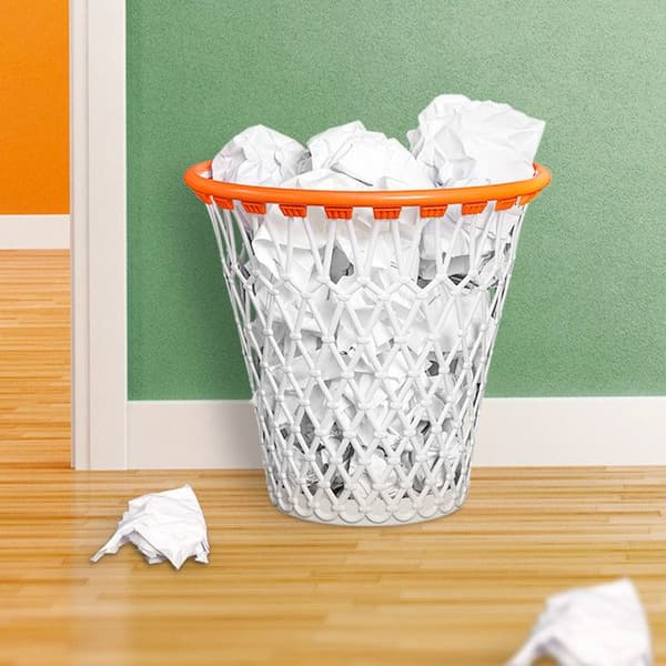 Balvi - Korg papperskorg. Rolig design för sin basketkorgsform. Vit färg. tillverkad av mycket slitstark plast...