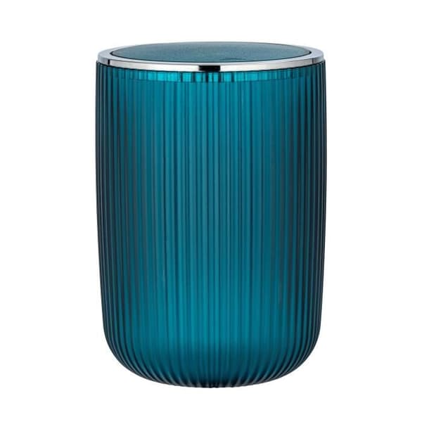 WENKO Liten Badrumskärl Agropoli L, Bin med gångjärnslock, Kapacitet 5,5L, Frostad plastyta, Bensin