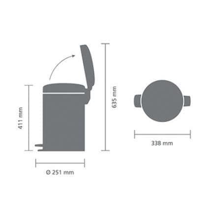 Papperskorg med pedal Newicon 12 l vit Kod C - Brabantia