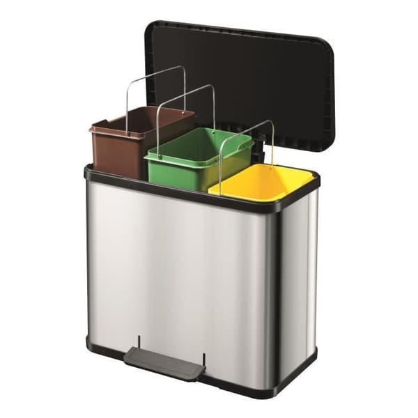 Hailo Pedal bin Oko Trio Plus Storlek L 3x9 L Rostfritt stål 0633-200