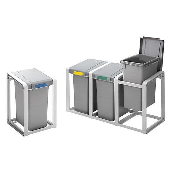 Modulär sorteringsuppsamlare - basmodul kapacitet 1 x 35 l - modulär avfallssorteringsuppsamlare selektiv samlare