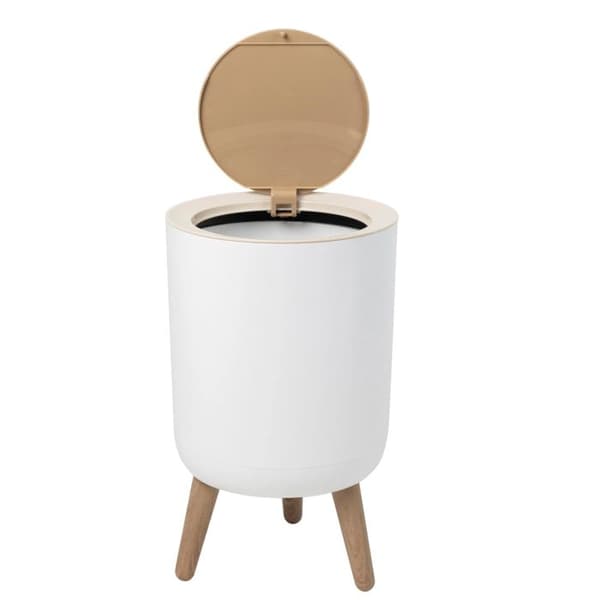 Push badrumssockel papperskorg - MALMO - KITCHEN MOVE - 7 L - Trycköppning - Designer trä
