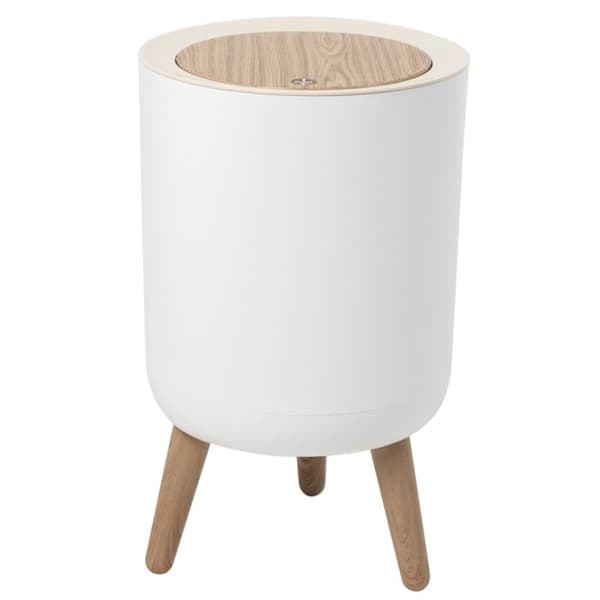 Push badrumssockel papperskorg - MALMO - KITCHEN MOVE - 7 L - Trycköppning - Designer trä