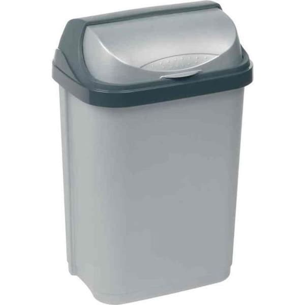Rasmus Bin med skjutlock 10 liter H 39cm Silver