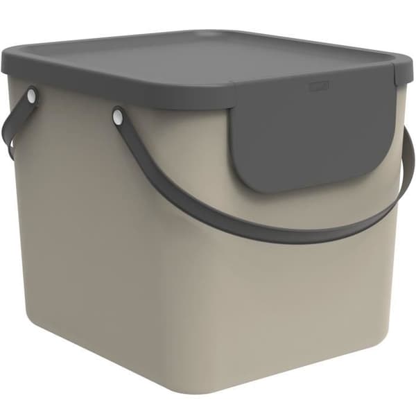 Rotho Albula Sopsorteringssystem 40l för köket, Plast (PP) BPA-fritt, cappuccino/antracit, 40l (39,8 x 35,8)