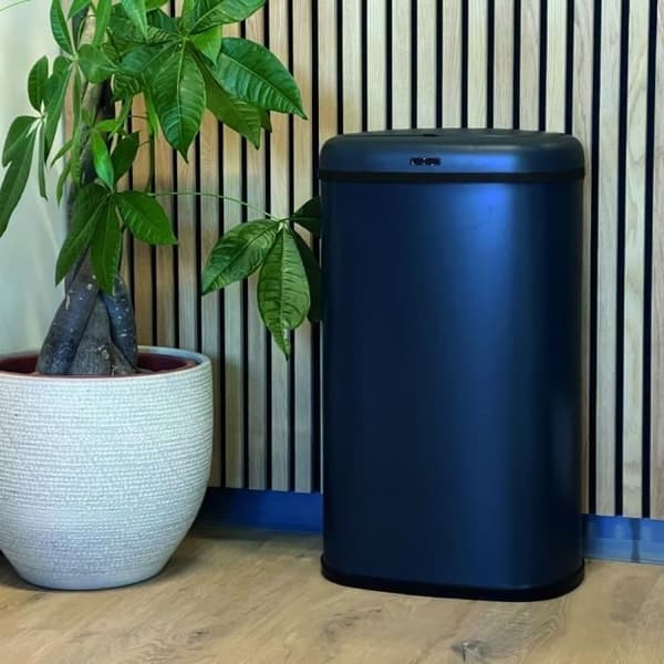 Automaattinen keittiön roskakori - LOGAN - KITCHEN MOVE - 58 L - mattaharmaa ruostumaton teräs kiinnitysnauhalla