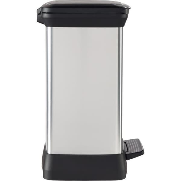 Suorakulmainen roskakori - DECO BIN - CURVER - 50L - Elegantti muotoilu - 39 x 29 x 51 cm - Metallinharmaa