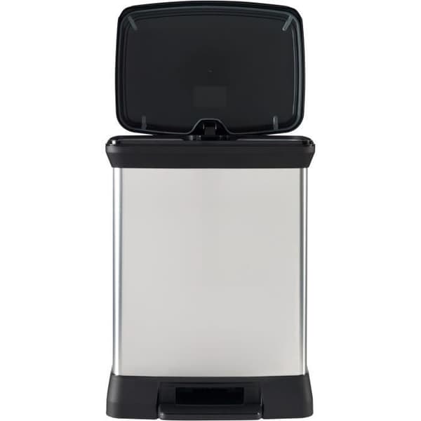 Suorakulmainen roskakori - DECO BIN - CURVER - 50L - Elegantti muotoilu - 39 x 29 x 51 cm - Metallinharmaa