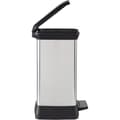 Pikkukuva 2 / 6: Suorakulmainen roskakori - DECO BIN - CURVER - 50L - Elegantti muotoilu - 39 x 29 x 51 cm - Metallinharmaa