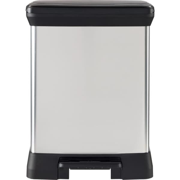 Suorakulmainen roskakori - DECO BIN - CURVER - 50L - Elegantti muotoilu - 39 x 29 x 51 cm - Metallinharmaa
