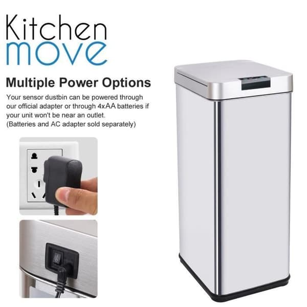 KITCHEN MOVE PARKSIDE automatisk soptunna - 50L - rostfritt stål med spännband