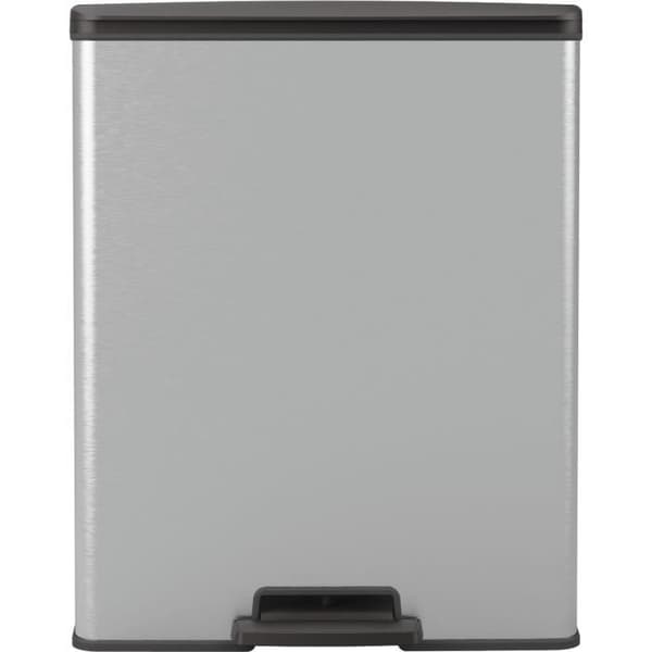 Rektangulär papperskorg - DECO BIN - CURVER - 65L - Modern design - 49 x 29 x 61 cm - Metallic grå