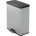 Miniatyrbild 1 av 5: Rektangulär papperskorg - DECO BIN - CURVER - 65L - Modern design - 49 x 29 x 61 cm - Metallic grå
