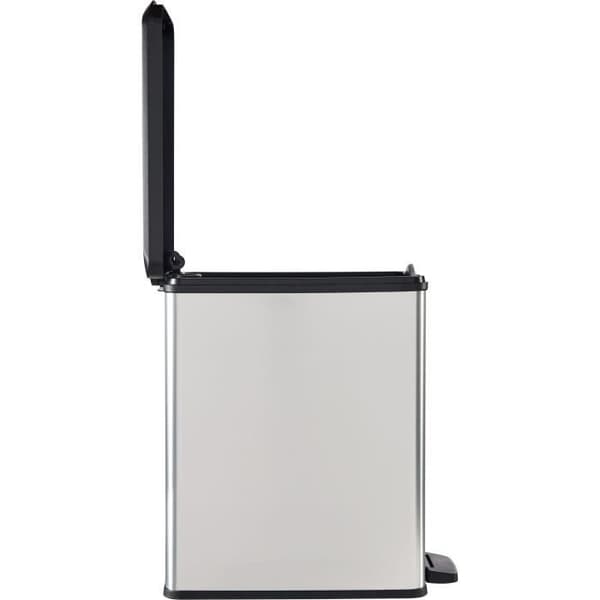 Smal papperskorg - SLIM BIN - CURVER - 25L - Kompakt design - 41 x 27 x 55 cm - Metallic grå