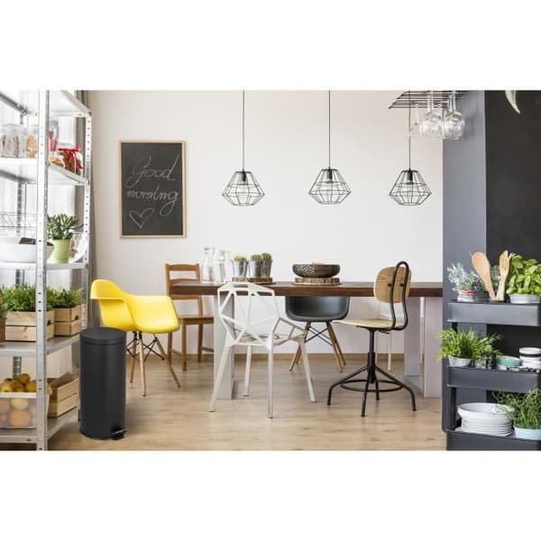 KITCHEN MOVE Poljinkeittiön roskakori URBAN 30L - Teräs Musta