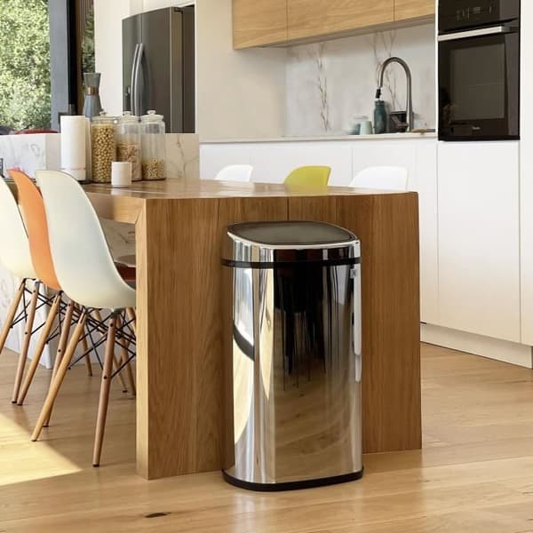 KITCHEN MOVE Halvautomatisk köksavfallsbehållare One-touch Square 60 L - Grå