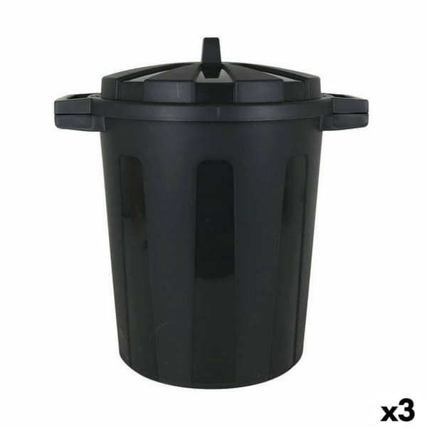 Papperskorg Dem 50 L Svart 55 x 41 x 54 cm (3 antal)