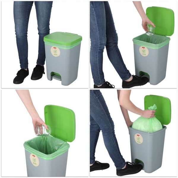 Poubelle Curver 20L Grön med Lock och Pedal - Kompakt Design