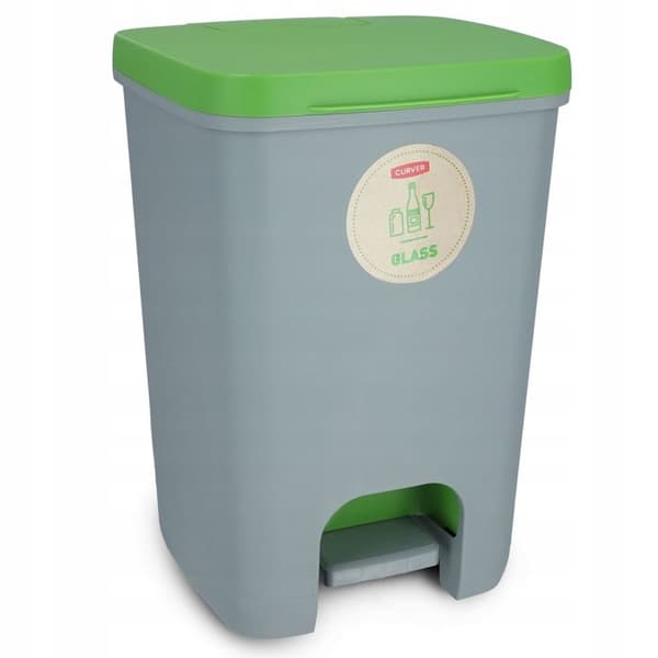 Poubelle Curver 20L Grön med Lock och Pedal - Kompakt Design