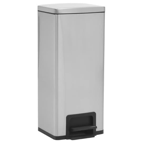 Soptunna med pedal anti-fingeravtryck 30L silver rostfritt stål