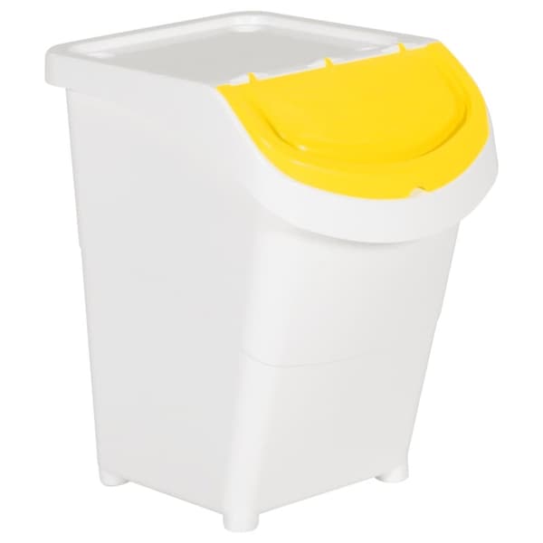 Stapelbara soptunnor med lock 3 st vit PP 120 L