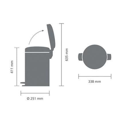 BRABANTIA NewIcon Pedalbehållare - 12L - Blankt stål