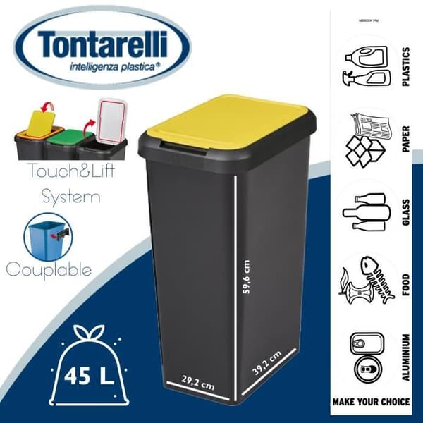 Tontarelli Bin Touch&Lift Unitary 45 liter citronträd