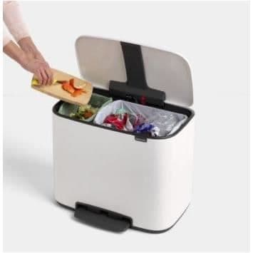 BRABANTIA Pedalbehållare Bo -11 + 23 L - Vit