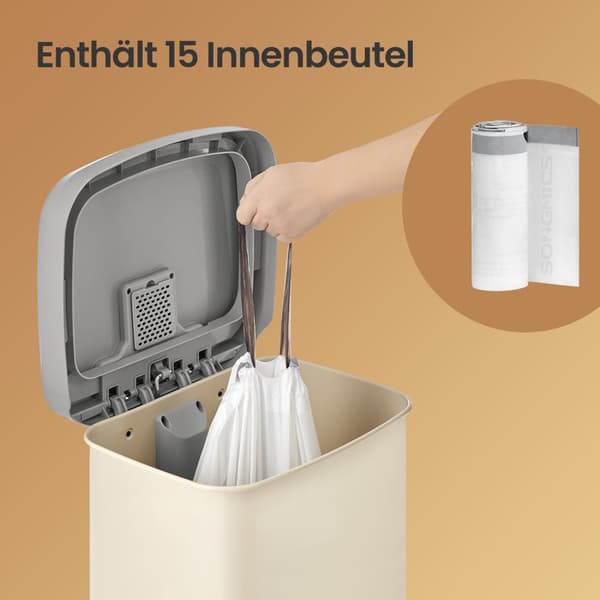 Trash - 50 liters - pedal bin - metal